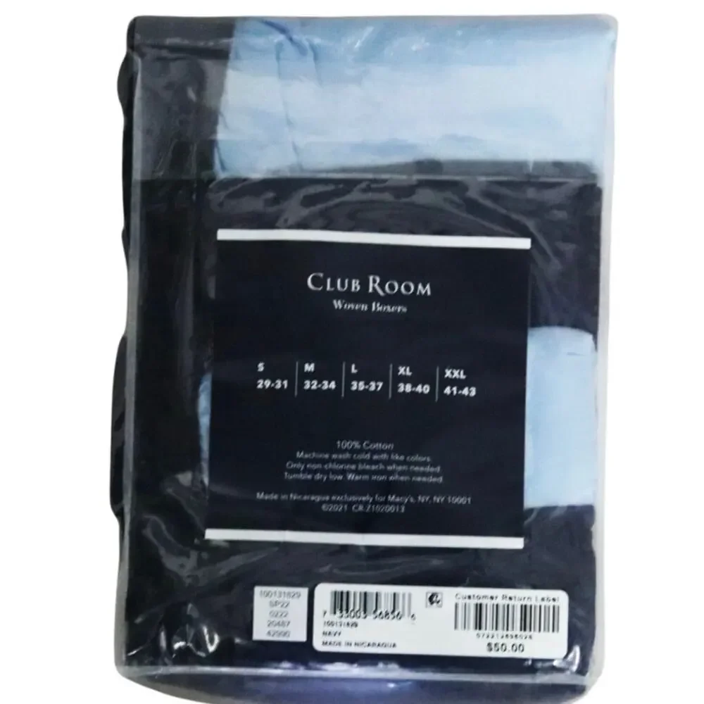 CLUB ROOM 4 Pack Cotton Boxers Sky / Navy XL Boxer Shorts Underwear MSRP $50